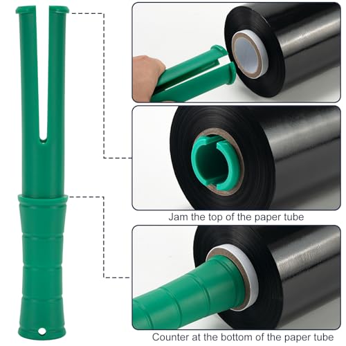 Mini Black Stretch Wrap Film 5.1" x 1000ft 2 Pack 80 Gauge Heavy Duty - color: Black 5.1in×1000ft
