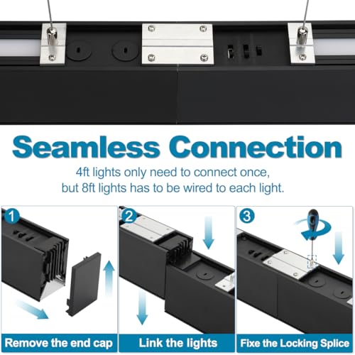 4FT Linkable LED Linear Light 50/45/40/35/30W Adjustable 1Pack - size: 4FT
