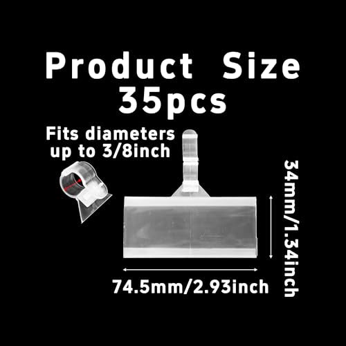 pson 35Pcs 2.93 x 1.34 Inch Plastic Wire Shelf Label Holder with Snap Lock, Reusable Clip On Price Tag and Ticket Display for Retail Store, Pantry and Supermarket Wire Shelving