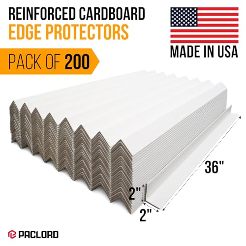 36" x 2" x 2" Reinforced Cardboard Edge Protectors, Pack of 200 - color: Thickness: 0.16", size: Pack of 200