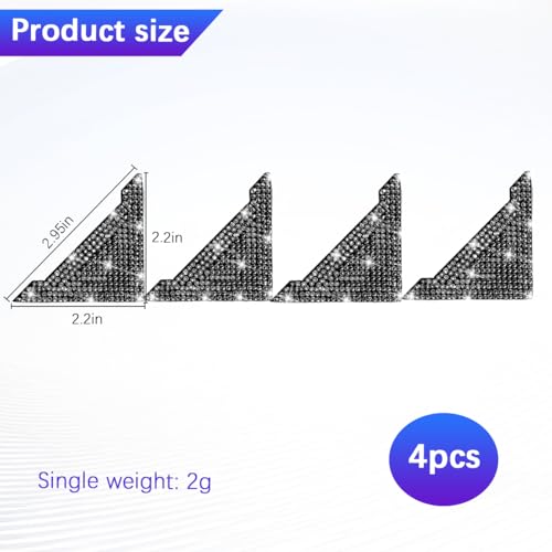 Bling Car Door Corner Edge Guard, 4PCS Anti-Collision Crystal Rhinestone Vehicle Door Edge Bumper Protector Sticker, Automotive Decorative Accessories, Universal for SUV Truck Sedan (Black) - color: Black