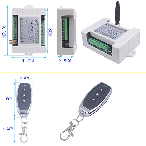 12V-36V Remote Switch, 2CH 433MHz Wireless Relay Switch Receiver