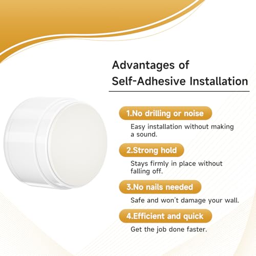 Door Stoppers for Wall with Adhesive, Aluminum, 1.38"x0.94", White - color: White