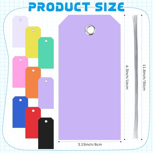 100 Pack Purple Plastic Shipping Tags with Wire Ties, 4.72 x 2.36 inches Heavy Duty Industrial Hang Tags, Blank Identification Labels for Warehouse, Inventory & Outdoor Equipment (Purple) - color: Purple