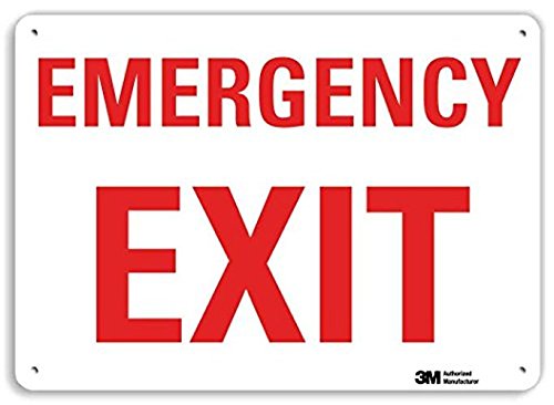 SmartSign “Emergency Exit” Sign | 10" x 14" 3M Reflective Aluminum - color: Emergency Exit Sign, size: 10" x 14" Reflective Aluminum