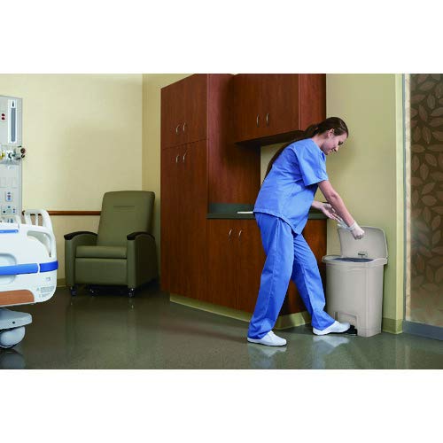 Rubbermaid Commercial Products-1883575 Streamline Slim Step-On Plastic Trash Garbage Can, 13 Gallon, Yellow - color: Yellow, size: 13 Gallon, style: Plastic Front Step Step-On