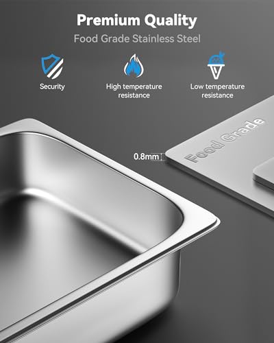 6 Pack Hotel Pans Full Size 6" Deep Stainless Steel Steam Table Pan - color: 6 INCH, size: 1/1 SIZE