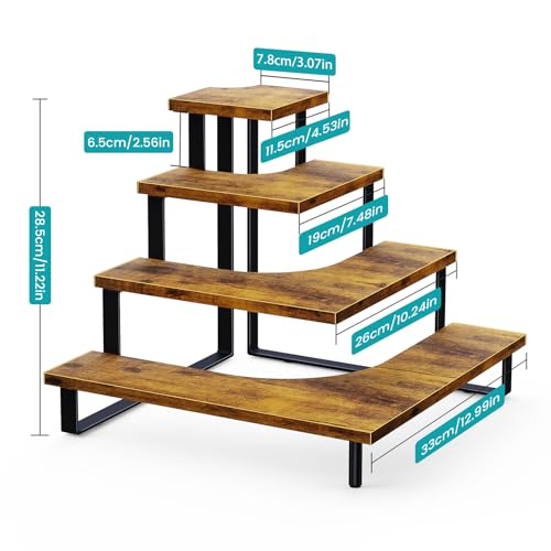 ELITEROO Wood Tiered Display Stand, 4 Tier Display Stands for Vendor Events - size: Square Corner