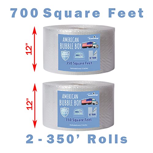 American Bubble Boy Small Plus Bubble, 700 Square feet, 12" Wide, Perforated Every 12", Original Grade - size: 12" Wide