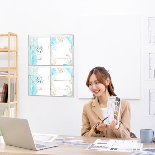 RattanView 2 Pcs Brochure Holder Wall Mount Acrylic Magazine Display