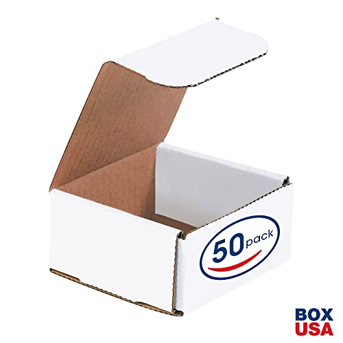 BOX USA Shipping Boxes Small 4"L x 4"W x 2"H, 50-Pack | Corrugated Cardboard Box for Packing, Moving and Storage - size: (010) 4" x 4" x 2", 50-Pack