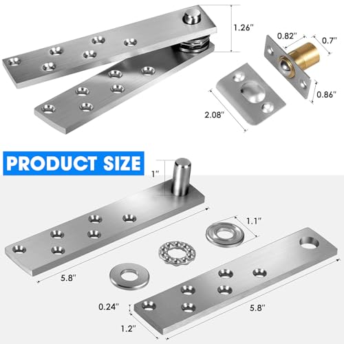 Hidden Pivot Door Hinge Heavy Duty, 360 Rotation for Secret Door