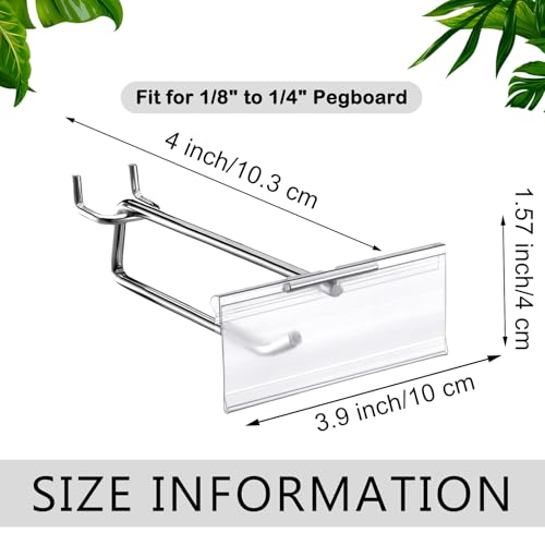 Thyle 100 Pcs Metal Scan Hook with Price Tag for Pegboard, 4 Inch - size: 4 Inch