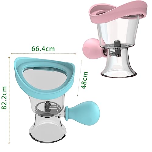 2Pcs Eye Wash Cup, Eye Wash Cleaner Kit Manual Air Pressure Eye Cleaning Cup Tool Eye Rinse Clean Makeup Irritants, Silicone Eye Bath Cup with Storage Container Soothing Tired Eyes (Blue, Pink) - color: Blue, Pink