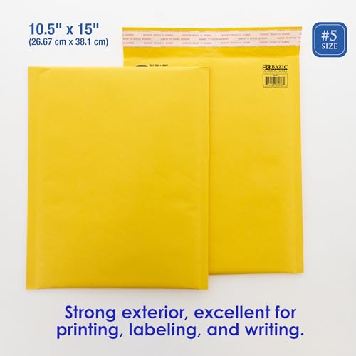BAZIC Products #5 Self-Seal Bubble Mailer, 10.5 x 15 In - color: #5 (10.5" x 15"), size: 1-Pack