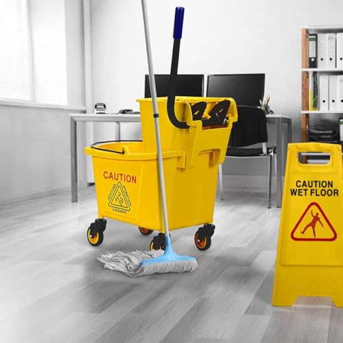 Mop Bucket, Commercial Bucket for Mopping on Wheels - size: 25 Quarts