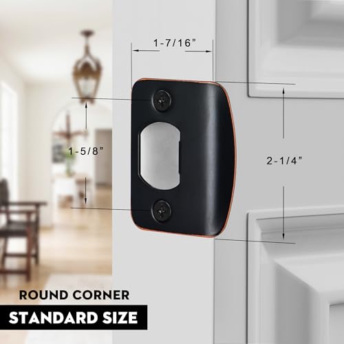 Door Strike Plate for Interior Doors, Oil Rubbed Bronze, 1 Pack - color: Oil Rubbed Bronze, size: 1 Pack
