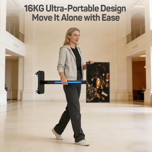 32 Inch Digital Signage Display on Wheels, Portable LCD Touch Digital Kiosk with Adjustable Rolling Stand, Phone App Control Android 14 Advertising Display Poster,HDMI/USB (Non-TouchKiosk)