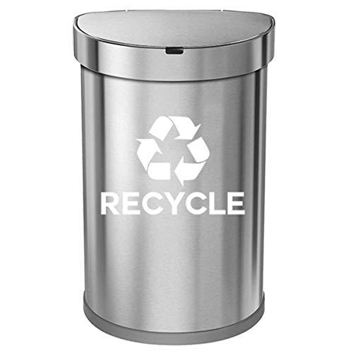 IGNIXIA Recycle Symbol Sticker Decal to Organize Trash cans/Garbage containers, Recycle Sign Decal Plotter Cut Vinyl Outdoor Recycle Containers (White, 10 X 7) Inches Large (Pack of 02) - color: White (Pack of 02)