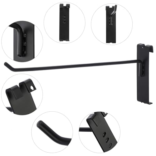 Sumnacon Grid Wall Hooks-35 Pcs Notch Display Hooks for Grid Wall Panel,8 Inch Sturdy Metal Display Hangers for Home Shop Retail Store Workspace Craft Show,Black - size: 8 Inch