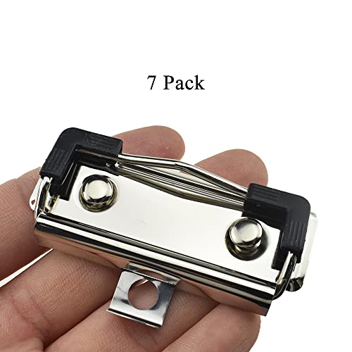HAHIYO 2.76 Inches Silver Metal Clipboard Clips with Rubber Grips 7 Pack Mountable Sturdy Strong Springs with Rivets Document File Wood Plastic Clips Board for Office School Home - style: Silver-2.76in-7p