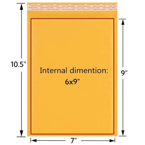 6x 9" Kraft Bubble Mailers,10 Pack Padded Envelopes, 6x9 Inch Waterproof Tear Resistant Bubble Wrap Envelopes Self Sealing Shipping Bags for Makeup Business Packaging Supplies (Yellow, 6 * 9 Inch) - color: Yellow, size: 6*9 Inch