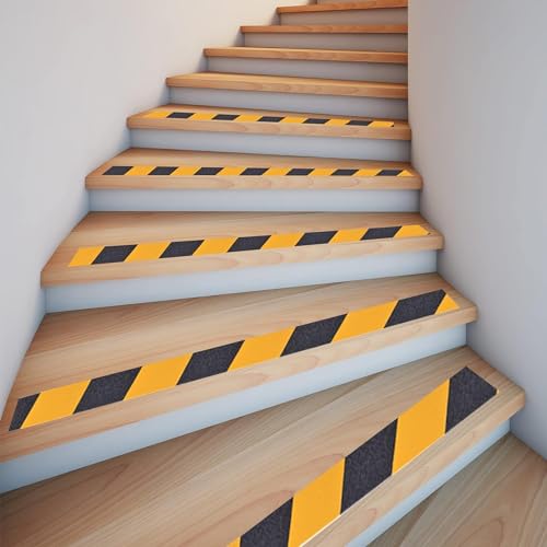 TAPEBEAR Black Yellow Anti-Slip Safety Tape 4inch x 60feet - color: Yellow&Black, size: 4in x 60feet