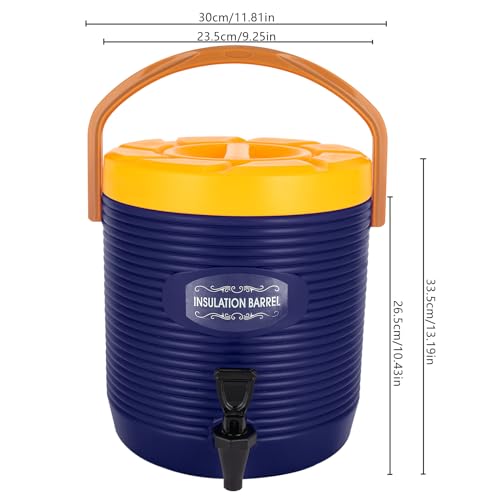Stainless Steel Beverage Dispenser Insulated Container with Faucet Cooler with Drink Dispensers Cold and Hot Drink Dispenser for Milk Tea, Juice, Coffee 2.91 Gal Capacity (Blue) - color: Blue, size: 13L