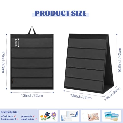 PACMAXI Double-Sided Portable Sticker Display Stand Organizer - color: Black
