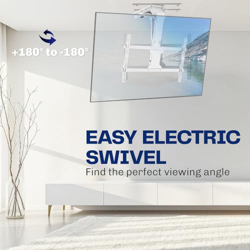 VIVO Swivel Electric Ceiling TV Mount, 37-86 in Screens, MOUNT-E-FD85S-W - color: White, size: 37" to 86" TVs