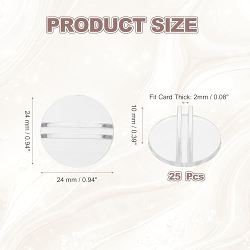 PATIKIL Mini Card Stands (2mm /0.08" Transparent) (25Pcs) Plastic Round - color: Transparent