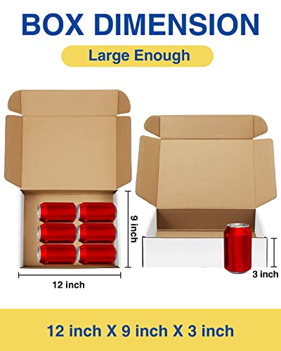 Shipping-Boxes-12x9x3 Inches: 22 Pack-Cardboard-Boxes-for-Packaging, White-Shipping-Boxes-for-Packing-Small-Business, Corrugated Box Mailers for Book Shoes Gift Mailing - color: White, size: 12x9x3 Inches