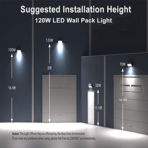 ledmo 120W LED Wall Pack Light - Size Update 6 Pack Dusk to Dawn Outdoor Lighting with Photocell Commercial Industrial Lights for Bay,Shop,Garage,Barn,Warehouse,Building,Yard 5000K - size: 6 Pack With Photocell