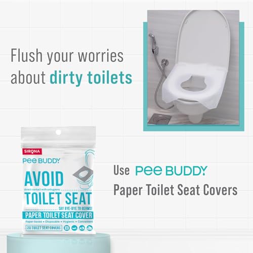 PeeBuddy Disposable Paper Toilet Seat Covers (Pack Of 40) | No Direct Contact with Unhygieneic Seats| Easy To Dispose| Nature Friendly| Must Have For Women - size: 40 Seat Covers