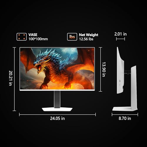 INNOCN 27" OLED 4K 240Hz Monitor, G-SYNC Compatible, VRR, HDMI 2.1, DP, HDR 400, 0.03ms, FPS/RTS, Speaker, Pivot Adjustable Stand, Ultra-Thin - GA27W1Q - style: 4K 240Hz/QD-OLED