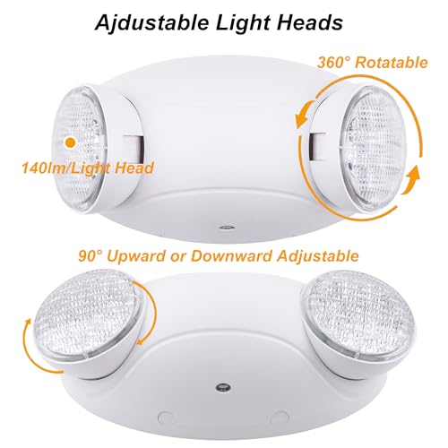 LIT-PaTH LED Emergency Light for Business, Battery Backup, 2 Pack - size: 2-Pack