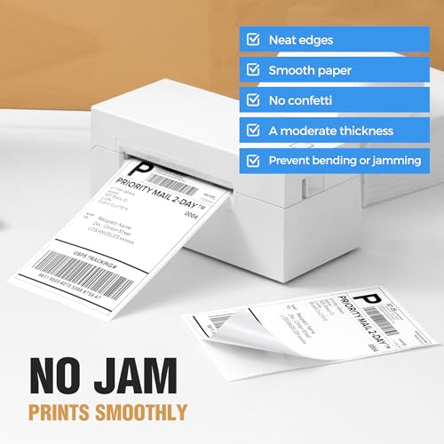 Fanfold 4" x 6" Direct Thermal Labels 1000 Thermal Printer Paper 2 Stacks Shipping Labels - style: 1000 Labels-White