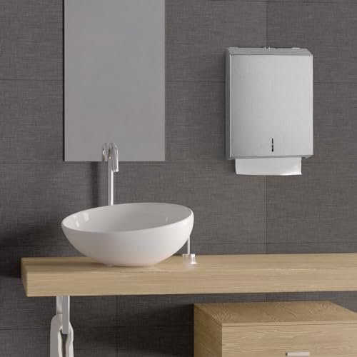 modunful Paper Towel Dispenser Wall Mount - Multifold Trifold Paper Towel - color: D-391 Silver Set