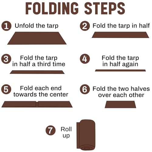 8 Pack 6 x 8 ft Brown Tarps, 5.5 Mil Heavy Duty Waterproof Tarp - color: Brown, size: 6 x 8 ft