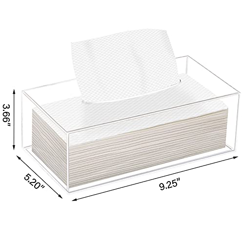 Clear Acrylic Tissue Box Cover Holder for Bathroom Dresser Countertop Desk