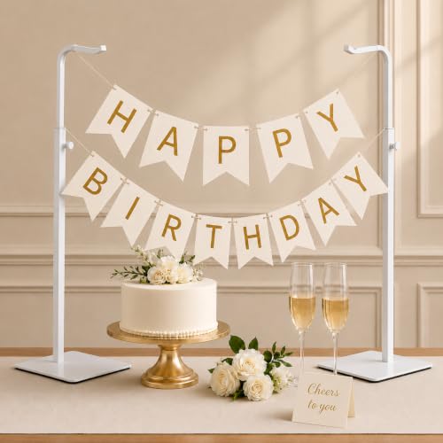 Adjustable Tabletop Purse & Banner Display Stand, White - color: White