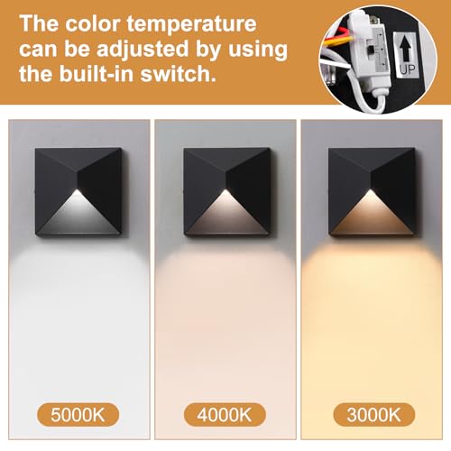 Outdoor Light Fixture Wall Mount with 3 Lighting Modes, LED Exterior lighting fixtures for Outside, Modern Front Porch Lights, Waterproof Black Wall Sconce for House, Patio, Garage, Doorway, Entryway - color: Black, size: 3000K/4000K/5000K