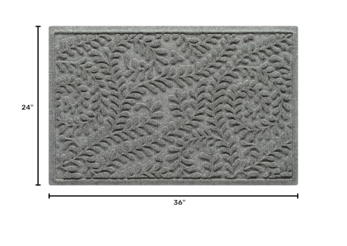 WaterHog Boxwood Front Door Mat Indoor Outdoor Entrance, All-Weather Mats - color: Medium Grey, size: Medium 23"x36" (2’x3’)