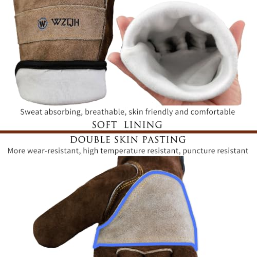 WZQH Leather Work Gloves for Men or Women.Gardening,Welding,Coffee-grey S - color: Coffee - Grey, size: Small (Pack of 1)