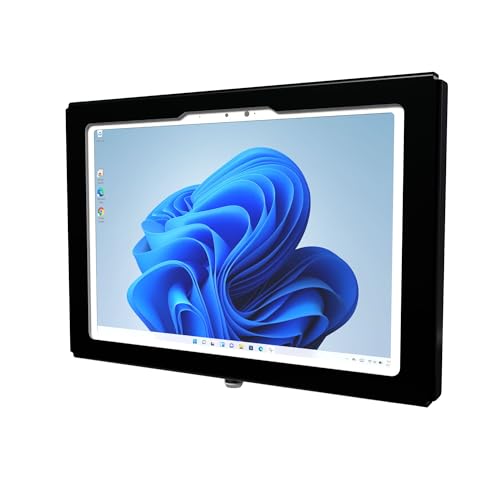 Locking Anti-Theft Metal Case for MS Surface Pro 13" 2021 2022 2024 2025 2026 Support 75/100 VESA Wall Mount (Surface Pro 8/9/10/11/12, Black) - color: Black, size: Surface Pro 13" 8/9/10/11/12