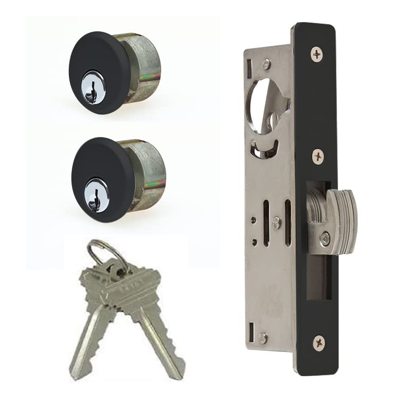 Summit Doorware Mortise Hook Bolt Door Lock Kit Duronotic Finish - size: 1-1/8" Backset