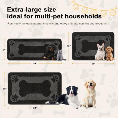 BSICPRO Dog Door Mat 35"x59", Charcoal Gray Dirt Trapping Mud Mat - color: Charcoal Gray, size: 35"x59"
