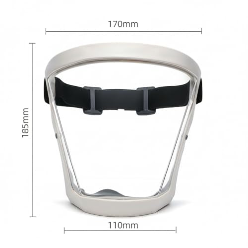Anti-Fog Clear Visor Safety Face Shield Reusable Protective Plastic for Woodworking, Grinding, Cutting & Yard Work (3, White) - color: White