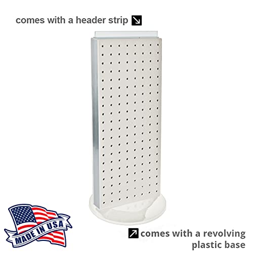 Azar 700508-WHT 8-Inch W by 20-Inch H Revolving White Pegboard Counter Unit, White - color: White, style: Pegboard Only