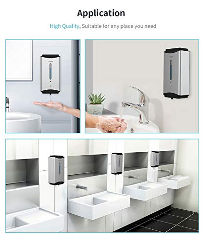 AIKE Heavy Duty Automatic Soap Dispenser,37oz for Bathroom,Brushed Steel - color: Brushed Stainless Steel